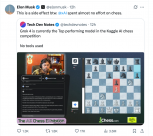 谷歌主办的首届大模型对抗赛：国际象棋比赛中Grok 4表现最好