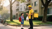 “小孩哥”兼职代送走红，锻炼是成长不是冒险